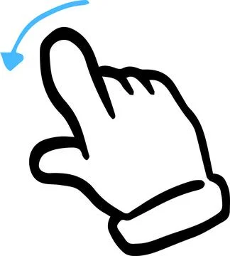 Touch gesture set drawn with a pen Stock Illustration