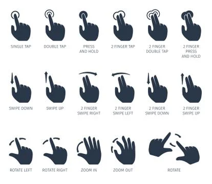 Touch Gestures Icons Stock Illustration