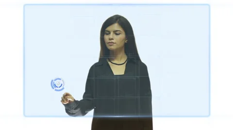 Touch hand-finger to screen economic chart Video stock 54532675