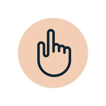 Touch hand finger vector icon. Hand symbol click line icon Stock Illustration