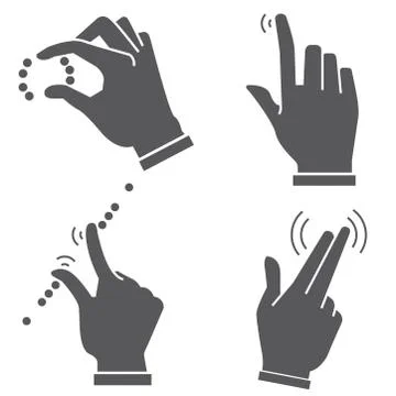 Touch hand gesture set Stock Illustration