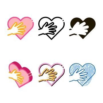 Touch heart series icon vector outline Stock Illustration