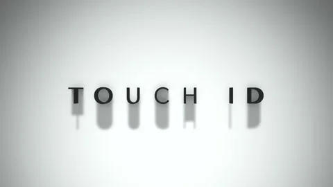 Touch id dynamic title matte black text over a white base layer Stock Footage 301837813