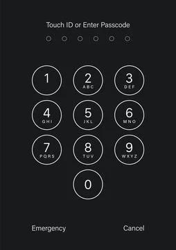 Touch ID or enter passcode screen Stock Illustration