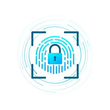 Touch ID - vector illustration. Smartphone with fingerprint isolated on a white Stockillustratie