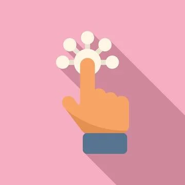 Touch interaction icon flat vector. Digital mobile Stockillustratie