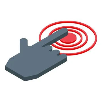 Touch interaction icon, isometric style Stock Illustration