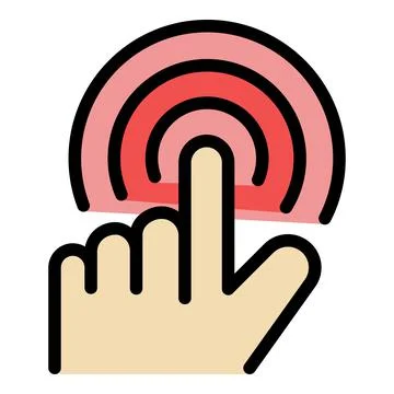 Touch interactive tv icon color outline vector Stock Illustration