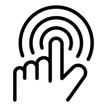 Touch interactive tv icon, outline style Stock Illustration
