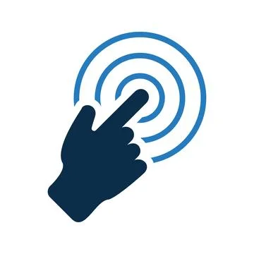 Touch line icon, hand Stock Photos
