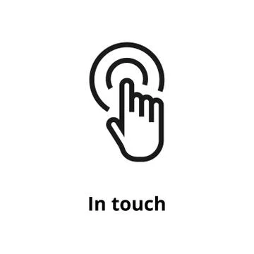 In touch line icon Illustrazione stock