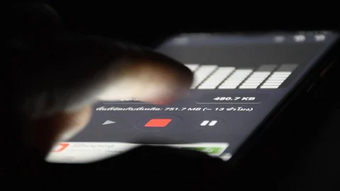 Touch the mobile phone to night alone Stock Footage 128812549
