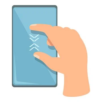 Touch move icon cartoon vector. Phone screen Stock Illustration