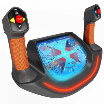 Touch multi-purpose joystick for control. Stock Illustration