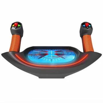 Touch multi-purpose joystick for control. Stock Illustration