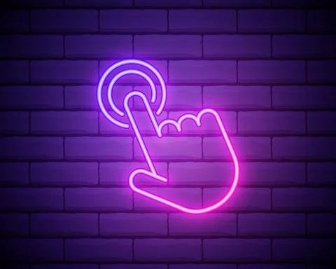 Touch neon icon. Elements of Minimal universal theme set. Simple icon for web Illustrazione stock