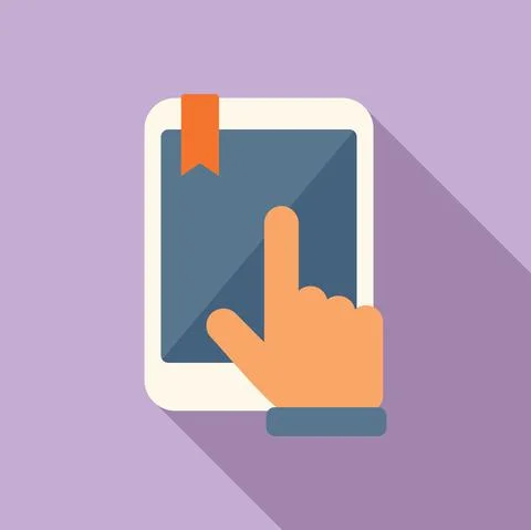 Touch online training icon flat vector. Web course Stockillustratie