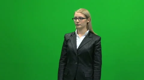 Touch pad scrolling zoom hand gestures women isolated green screen 動画素材 64817536