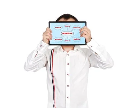 Touch pad with website scheme 스톡 일러스트