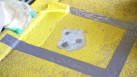 Touch up painting activities. Stock Footage 83605743