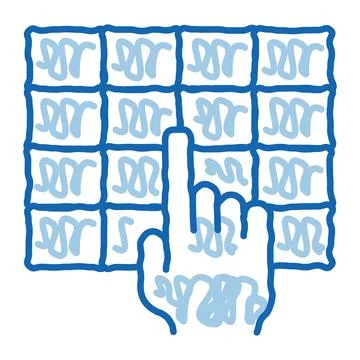 Touch panel control doodle icon hand drawn illustration Ilustración de archivo