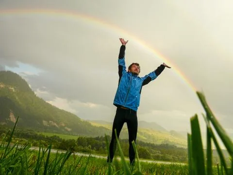 Touch a rainbow Foto stock