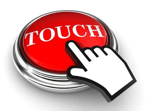 Touch red button and pointer hand Stock Illustration