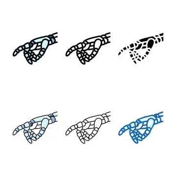 Touch robot hand gesture color icon series vector Stock Illustration