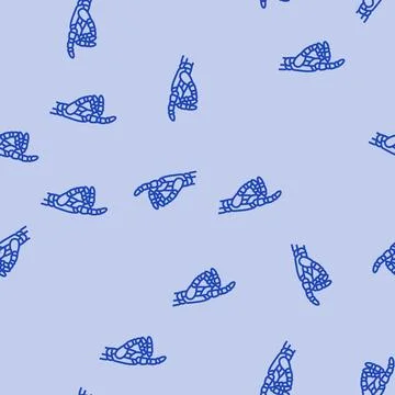 Touch robot hand gesture line seamless pattern Stock Illustration