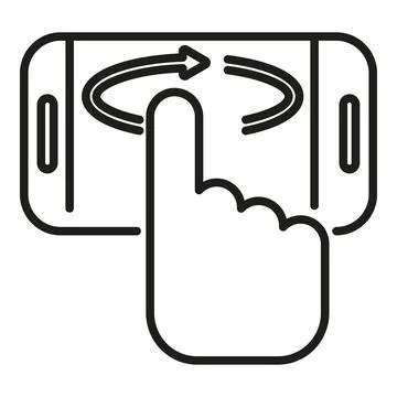 Touch scan control icon outline vector. Video market 库存插图
