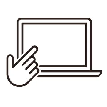 Touch screen and hand pointer icon Stock Illustration