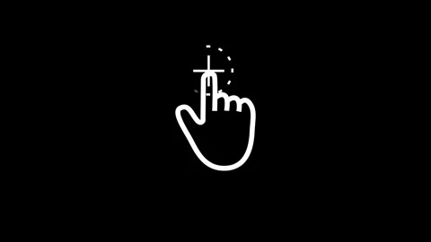 Touch Screen Click Hand Cursor Animation Stock Footage 343550616