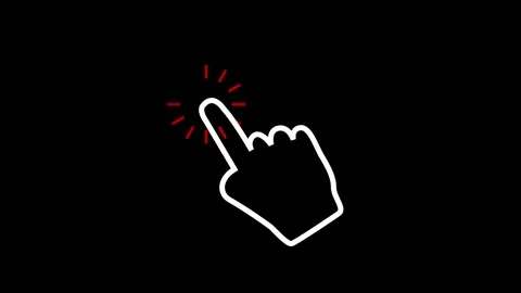 Touch Screen Click Hand Red Animation Stock Footage 343550620