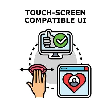 Touch screen compatible user interface mobile experience Illustrazione stock
