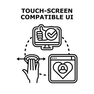 Touch screen compatible user interface mobile experience 库存插图