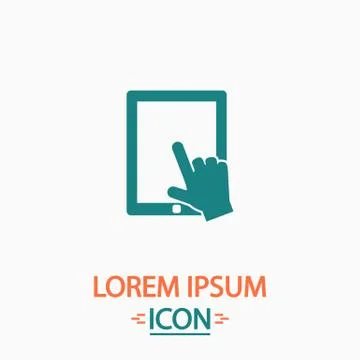 Touch screen computer symbol Illustrazione stock