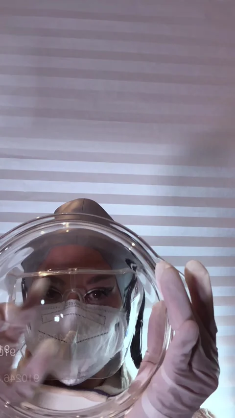 Touch screen device analyses math and numerical data revealing triple mutant Stock Footage 250555443