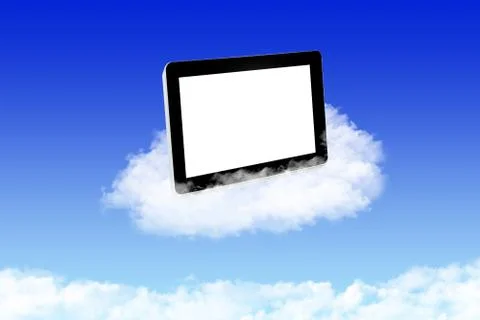 Touch screen device on cloud 스톡 사진