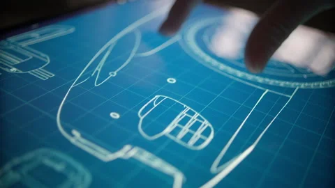 Touch screen display device with information about technical specifications d Stock Footage 168783965