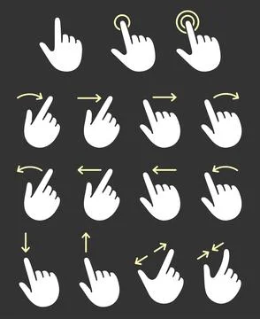 Touch screen finger gestures icon set Ilustración de archivo