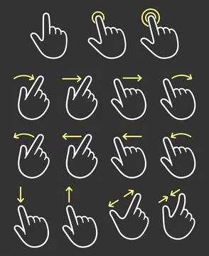 Touch screen finger gestures icon set Stock Illustration