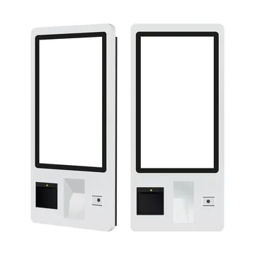 Touch Screen Food Ordering Self-Service Kiosk for Restaurant Stock Illustration
