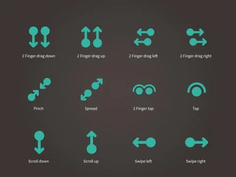 Touch screen gesture icons Stockillustratie