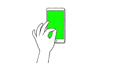 Touch screen gestures, hand drawn (green screen) Stock Footage 36556407