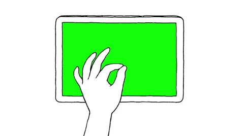 Touch screen gestures, hand drawn (green screen) 스톡 동영상 36556719