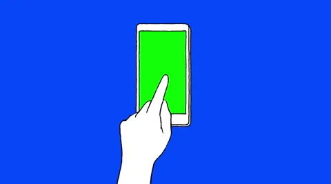 Touch screen gestures, hand drawn (green screen) Stock Footage 40031328