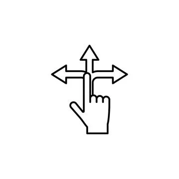 Touch screen hand arrow icon. Element of artificial intelligence icon for mobile Stockillustratie