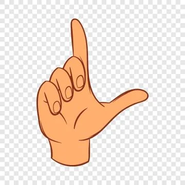 Touch screen hand gestures icon, cartoon style Illustrazione stock