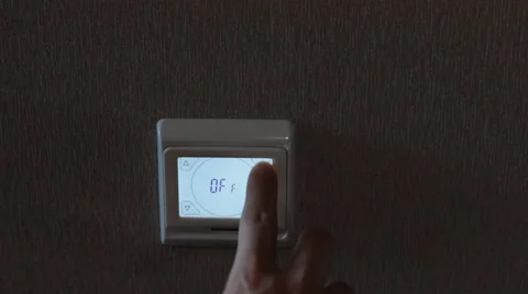 Touch Screen Heating Thermostat  Stock Footage 60005406