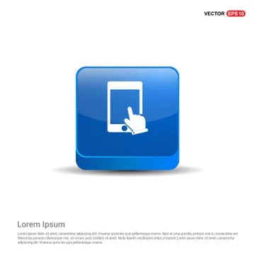 Touch Screen Icon - 3d Blue Button Stock Illustration